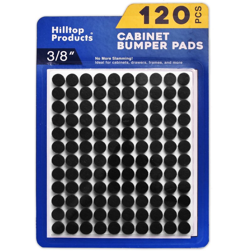 120 Pack Small 3/8" Felt Cabinet Bumpers, Door Felt Pads for Cabinet Doors & Drawers, Furniture Surface Protectors (Black)