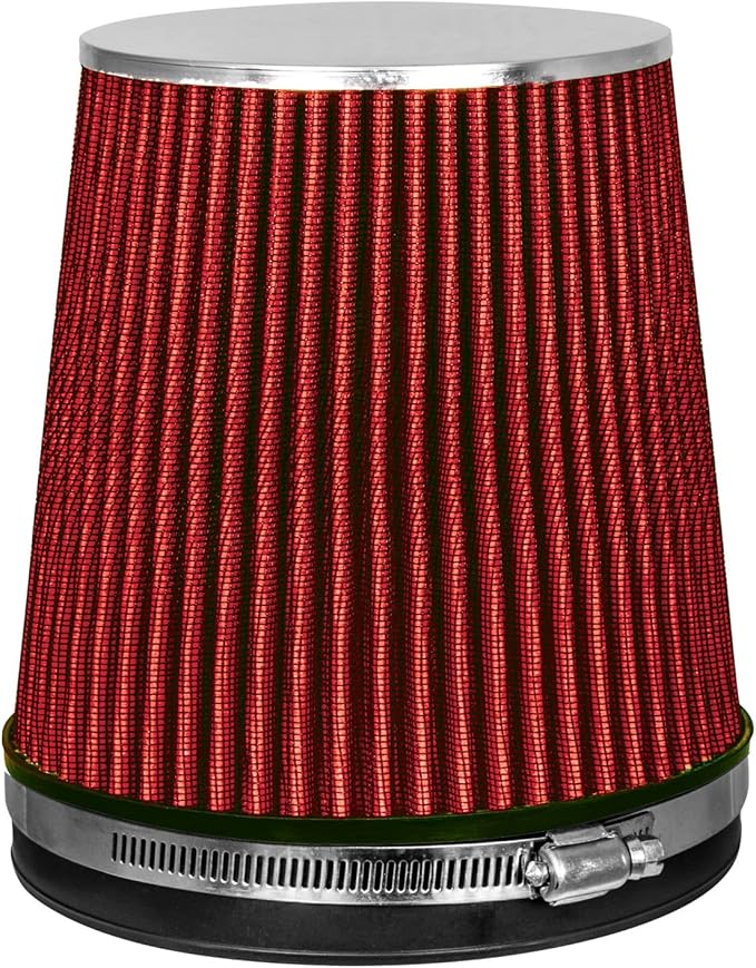 RED 6" 152 mm Inlet Short Truck Air Cone Replacement Performance Washable