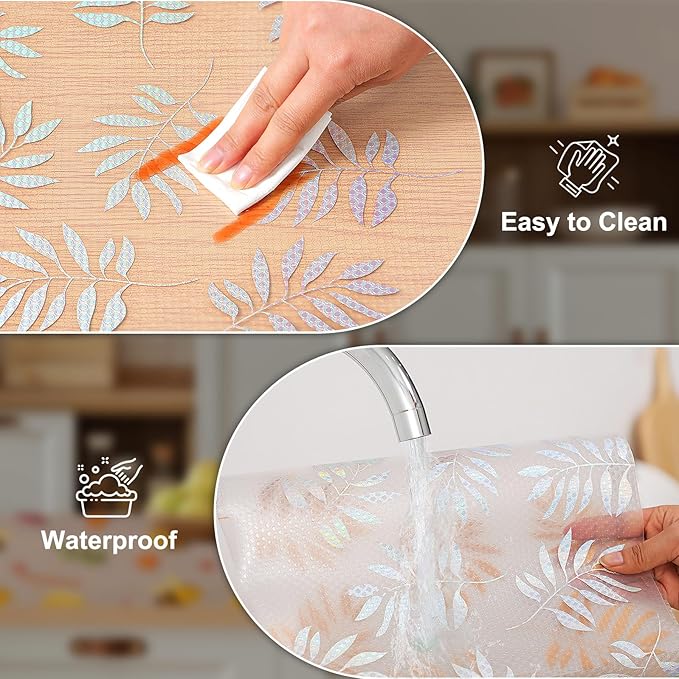 Cooyes Shelf Liner – Premium Non-Adhesive Cabinet & Drawer Liner for Kitchen – Waterproof Shelf Paper with Modern Pattern – Durable EVA Cabinet Mat – Easy to Cut （17.5" W x 360" L）