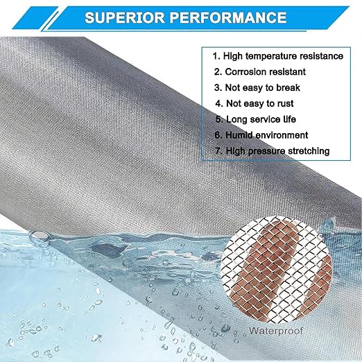 10 Mesh Stainless Steel Mesh Screen 304, 15.7'' x 147'' Metal Mesh Screen