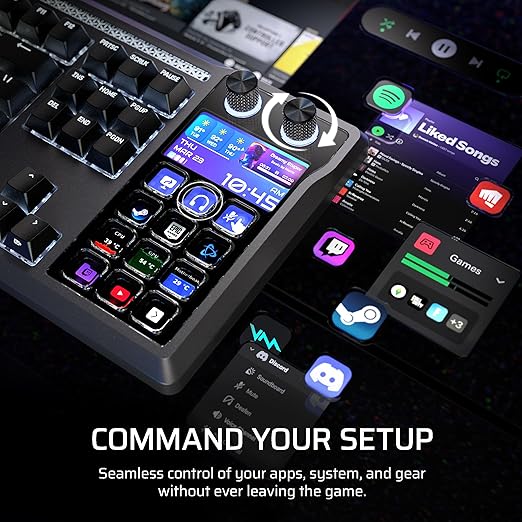 Corsair Galleon 100 SD RGB Mechanical Wired Gaming Keyboard – QWERTY US, Stream Deck-Integrated, Pre-Lubed MLX Pulse Thocky Hotswappable PBT Double-Shot Switches, FlashTap SOCD, 8,000Hz – Black