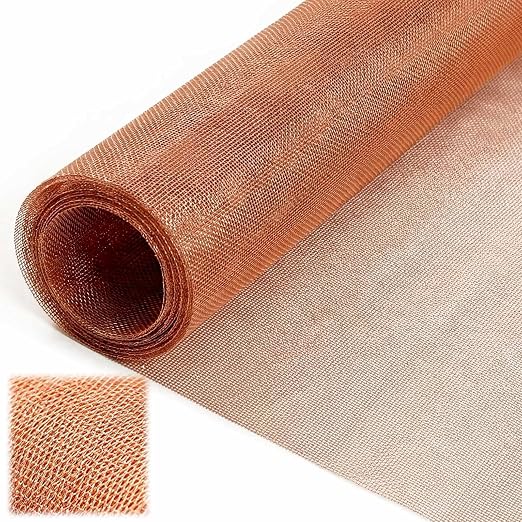 Zonon 99.9% Pure Copper Mesh Screen 36 Inch x 12 ft 16x16 Mesh Copper Roll Wire