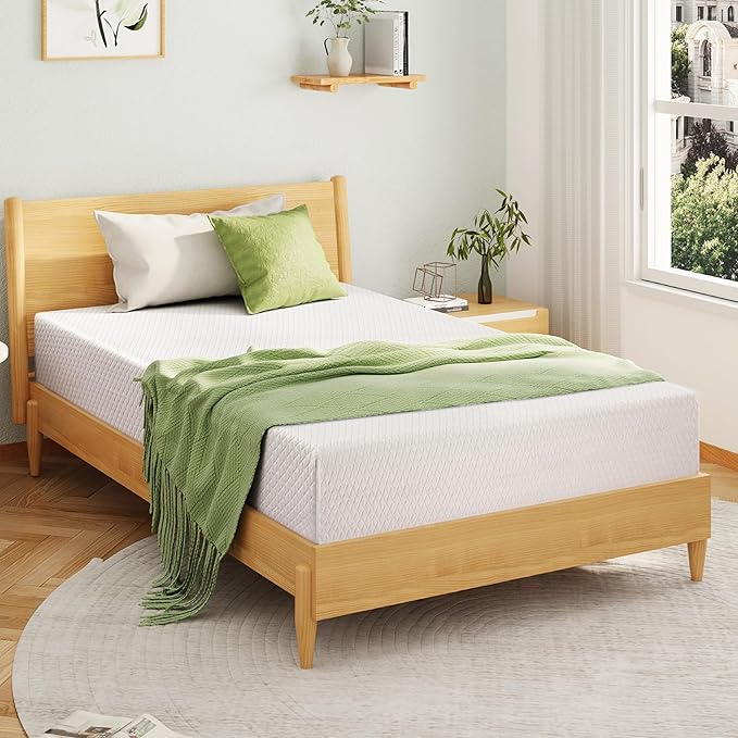 EGOHOME 5 Inch Full Size Mattress for Kids, Memory Foam Mattress with Cooling Green Tea Gel, Relieve Pressure with Medium Firm Support, CertiPUR-US Certified, 75''L x 54''W, White