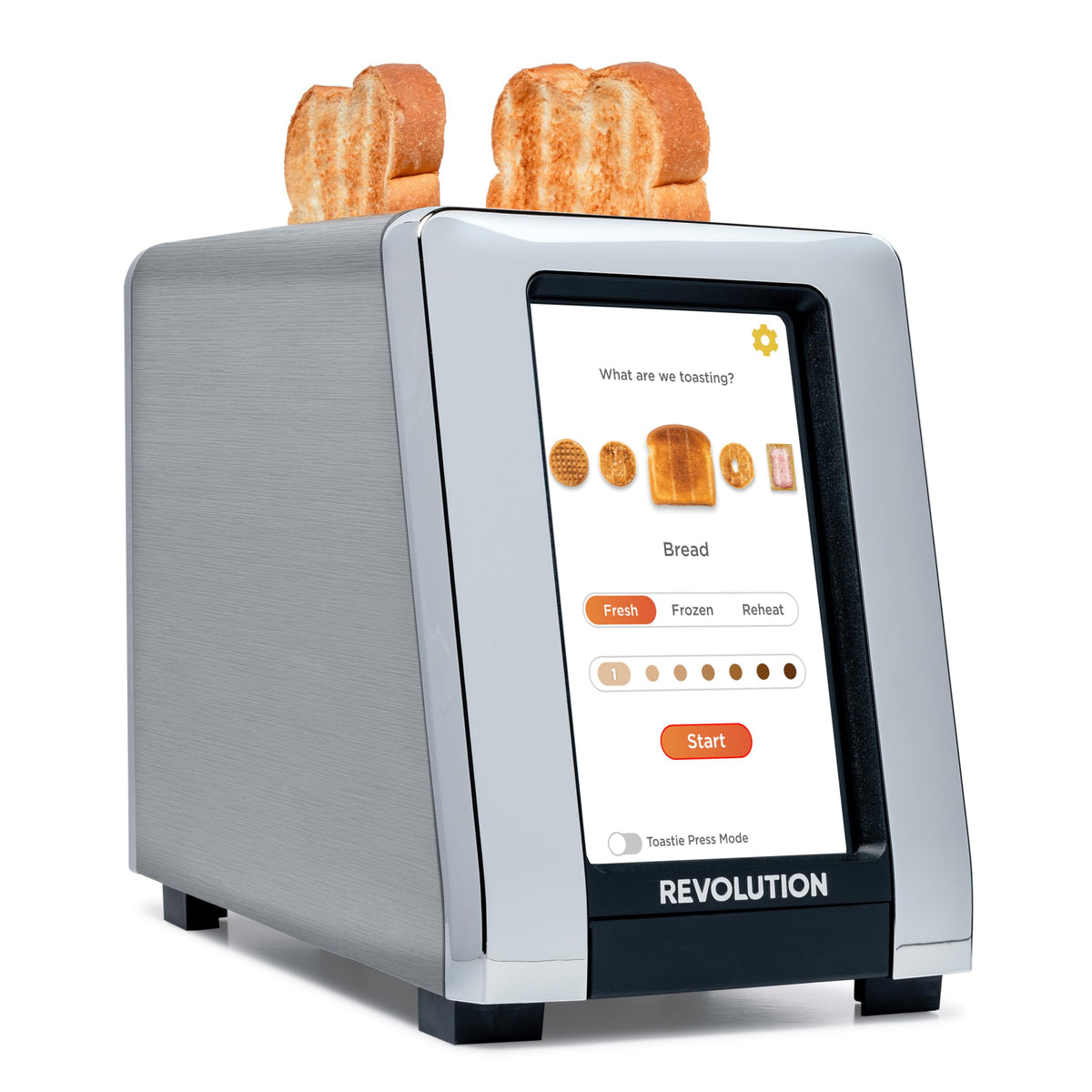 Revolution R180 Connect Touchscreen Smart Toaster with High-Speed InstaGLO Technology – Choose from 6 Bread Types, 7 Browning Levels, & Toastie Press Mode (Stainless Steel, 2-Slice)
