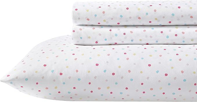 Laura Ashley Kids - Twin XL Sheet Set, Soft & Wrinkle-Resistant Toddler Bedding Set, Deep Pockets, Girl Bed Sheets with Matching Fitted Sheet & Pillowcase (Confetti Pink)