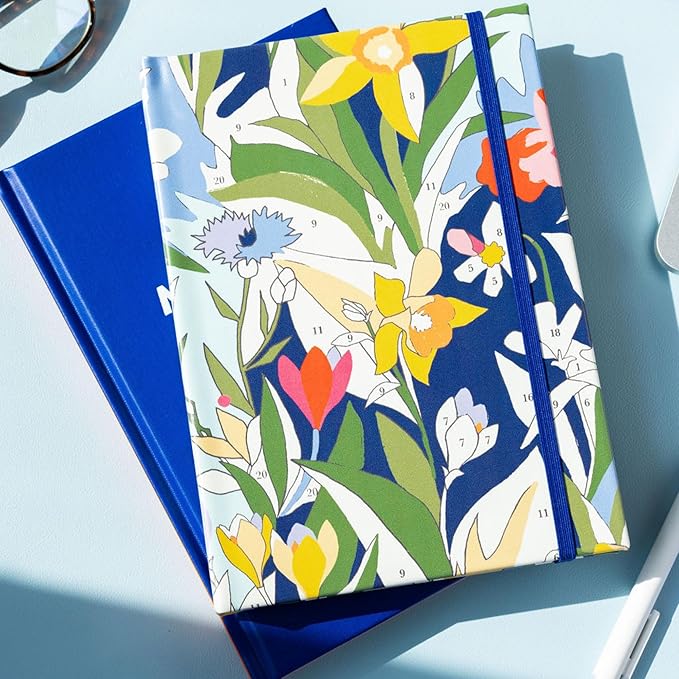 kate spade new york Lined Writing Journal with Pen Case, Vegan Leather Journal with 168 Pages, Zipper Pouch for Office Supplies, Paint by Numbers