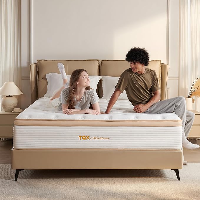 Queen Mattress,12 Inch Hybrid Mattress in a Box: Memory Foam & Pocket Springs for Pressure Relief, Motion Isolation, Medium Firm,CertiPUR-US Certified,Fiberglass Free, 365 Night Trial