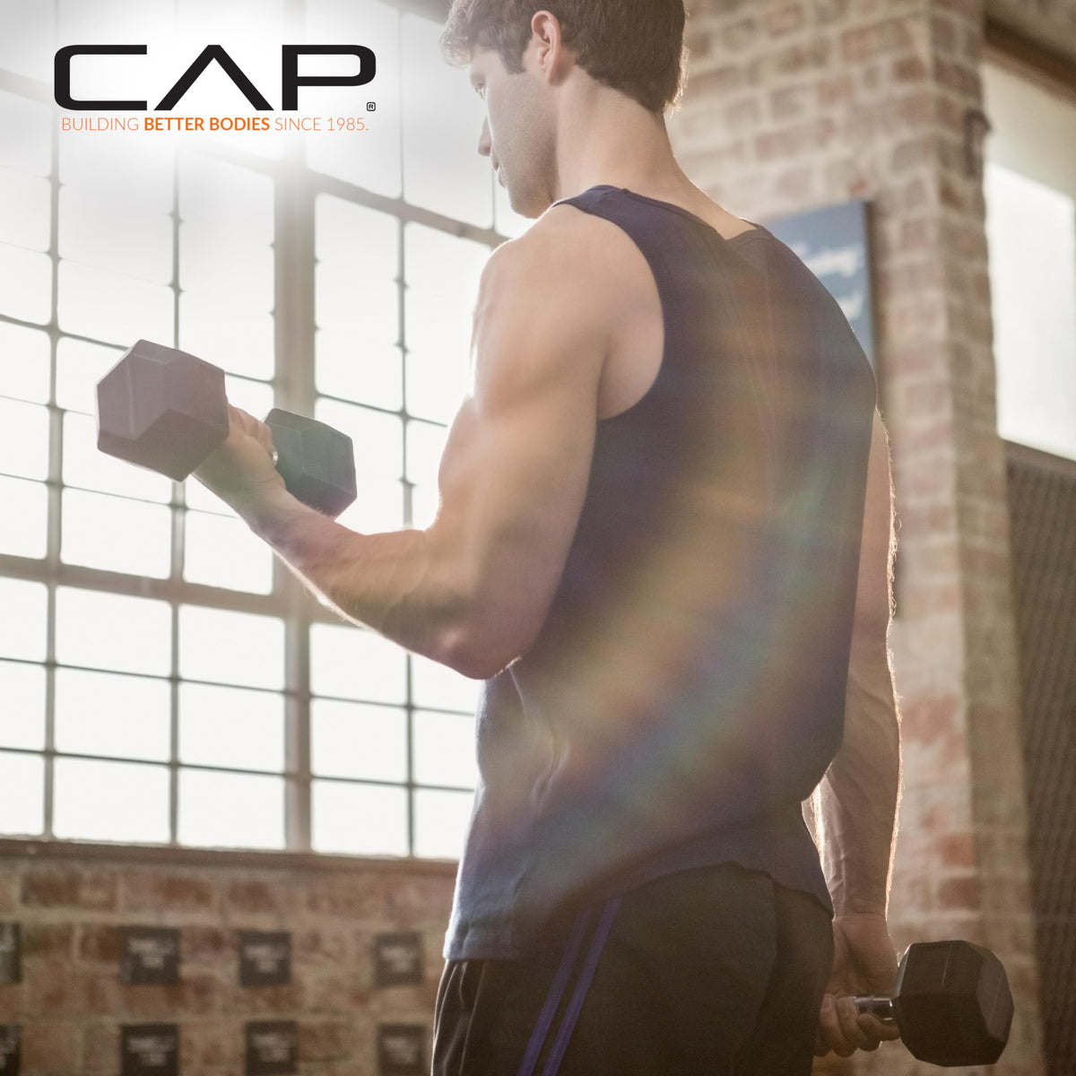 CAP 65 LB Rubber Coated Hex Dumbbell Weight, Rubber Free Weights for Home Gym Strength Training, Chrome Handle, Pair