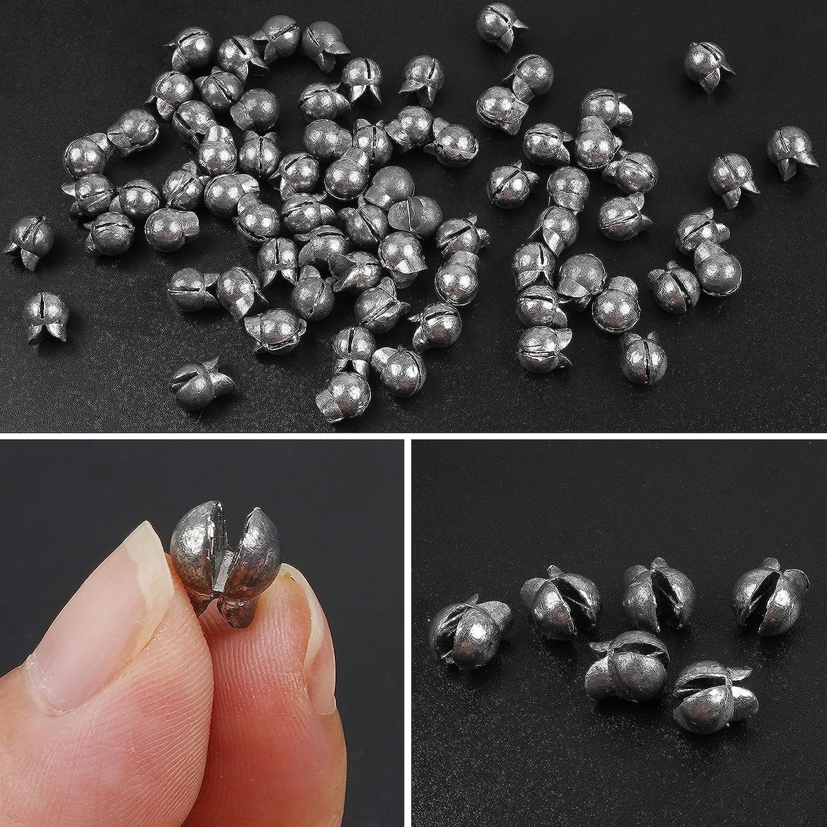 100pcs Split Shot Fishing Weights Removable Round Clip On Fly Fishing Line Sinkers Freshwater Saltwater Split Shot Fishing Sinkers Weights
