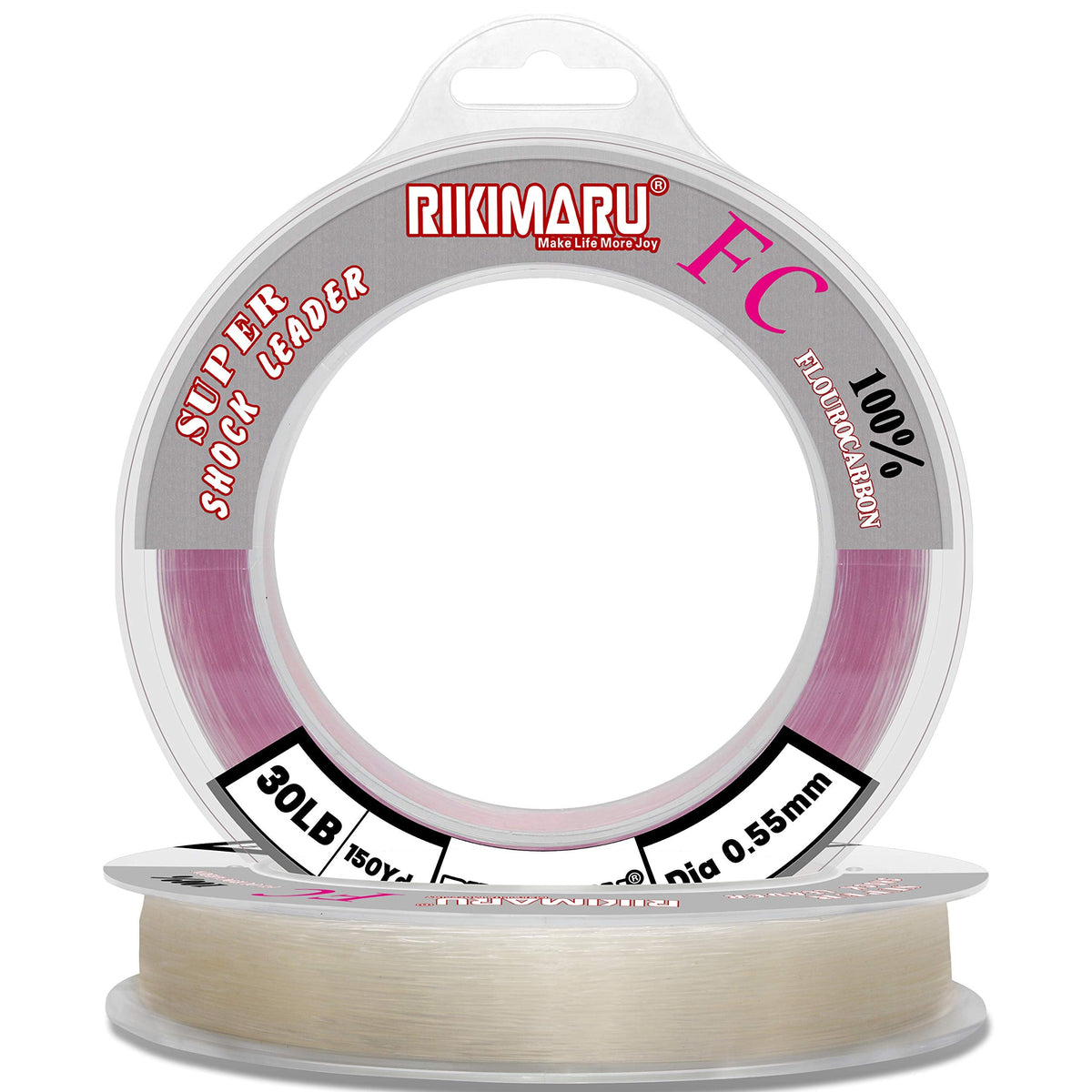 RIKIMARU FC 100% Fluorocarbon (Clear, 50Yards-25LB)