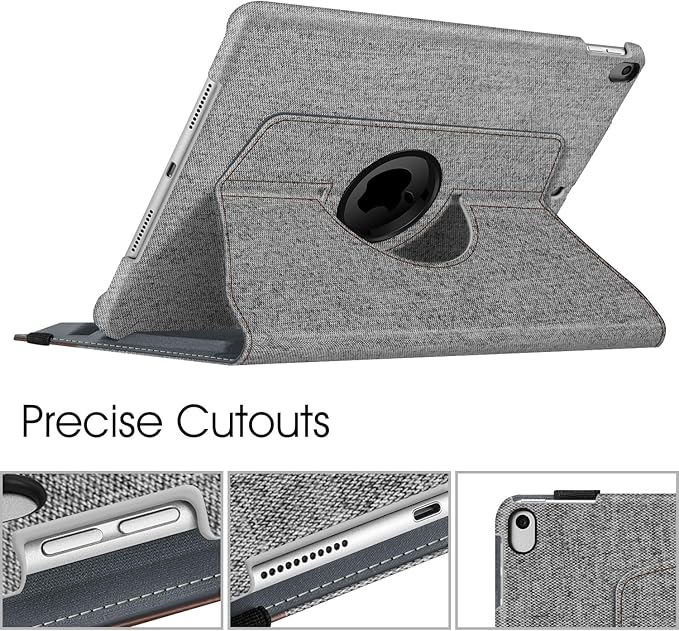 Fintie Rotating Case for iPad Air (3rd Gen) 10.5" 2019 / iPad Pro 10.5" 2017 with Built-in Pencil Holder - 360 Degree Rotating Stand Protective Cover, Auto Sleep/Wake (Denim Grey)