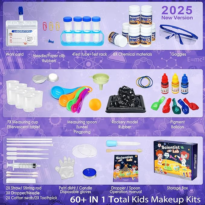 Kids Science Kit STEM Toys - Science Kits for Kids Age 6-8-12, 70 Science Lab Experiments Educational Games, 60+ PCS Science Toys, Christmas, Birthday Gift for 6-12 Year Old Boys Girls