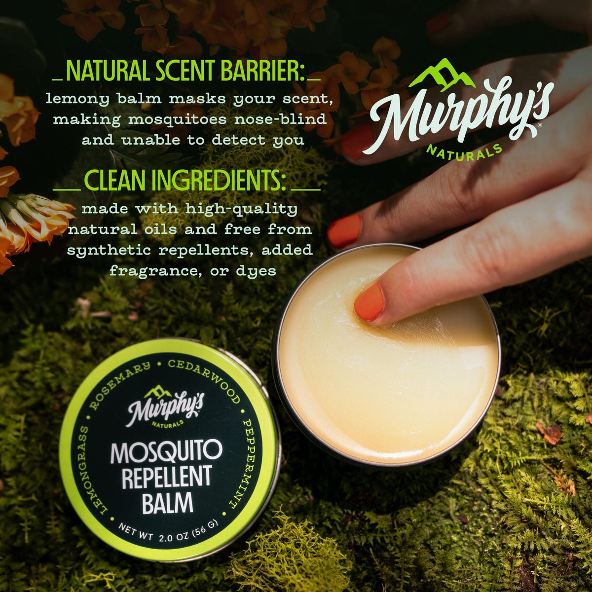 Murphy's Naturals Mosquito Repellent Balm, Plant-Based, 2 oz (Pack of 1)