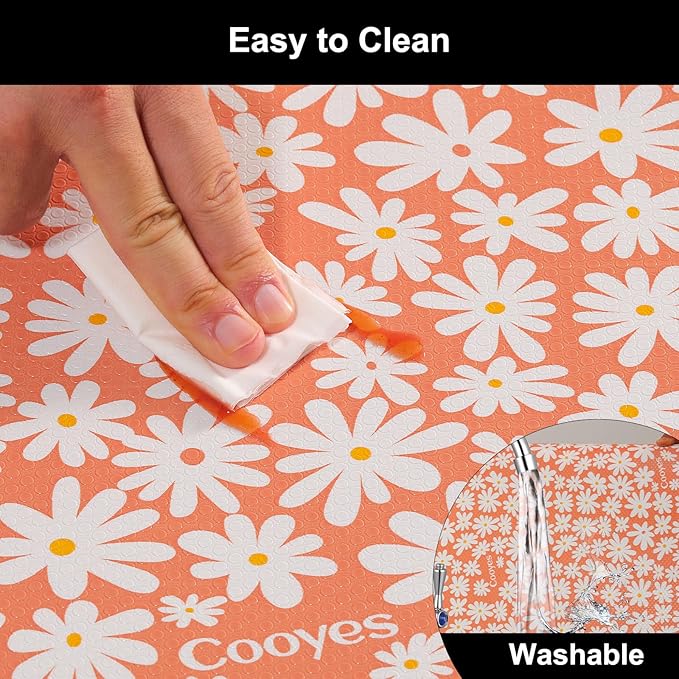 Cooyes Shelf Liner – Premium Non-Adhesive Cabinet & Drawer Liner for Kitchen – Waterproof Shelf Paper with Modern Pattern – Durable EVA Cabinet Mat – Easy to Cut （17.5" W x 78.7" L）
