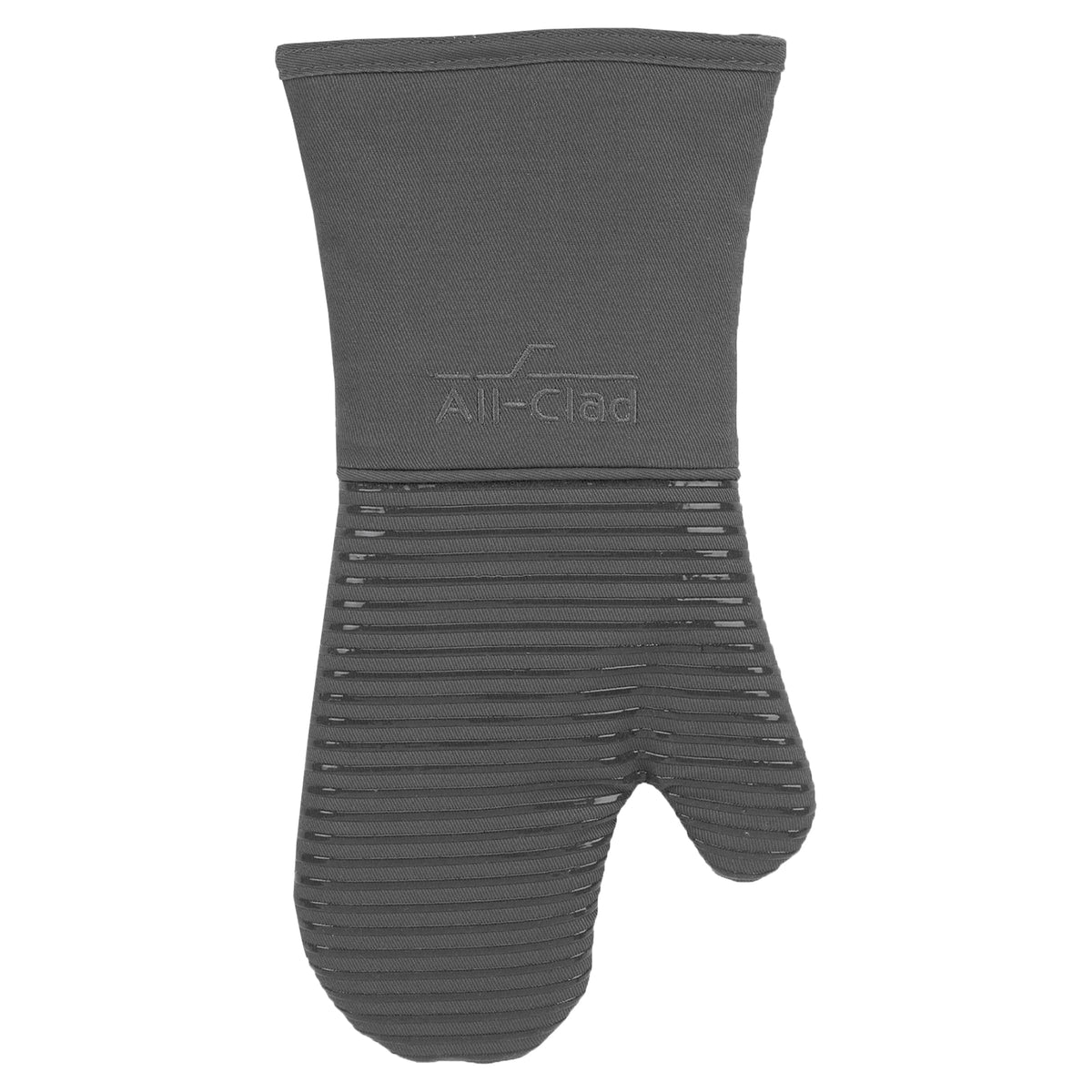All-Clad Silicone Oven Mitts: Heat Resistant to 500 Degrees - 100% Cotton & Silicone, 14"x7" Pot Holders for Kitchen and Barbeque, 2-Pack, Almond