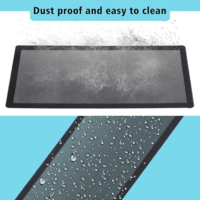 360x120mm PC Case Dust Mesh Filter, Magnetic Frame Computer Fan Dust Mesh PC