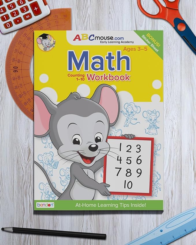 ABCmouse Learning Kit: Numbers and Shapes – 2 Workbooks, Reward Stickers, Jumbo Crayons & Carry Case, Perfect for Early Reading, Writing, and Literacy Development Ages 3+