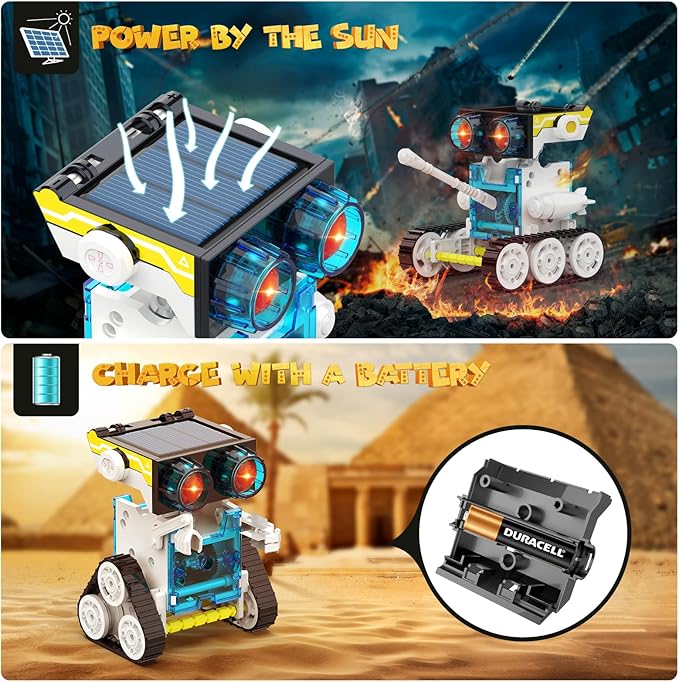 30-in-1 STEM Solar Robot Kit Toys, 243 Pieces Educational Building Science Experiment Kit for Kids Aged 8-12, Birthday Gifts Kids Aged 8 9 10 11 12 13 Years Old(White)