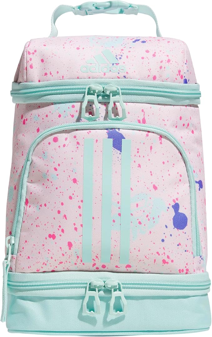 adidas Excel Insulated Lunch Bag, Cooler with Zipper, Pocket for Ice Pack, and Clip, Temperature Control Insulation