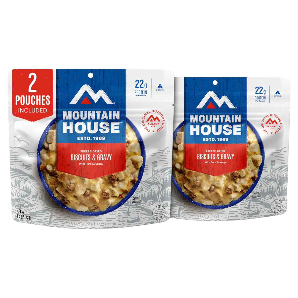 Mountain House Freeze-Dried Breakfast Entree | Backpacking Meals for Camping and Hiking, 4 Servings, 30-Year Shelf-Life, 2-Pack