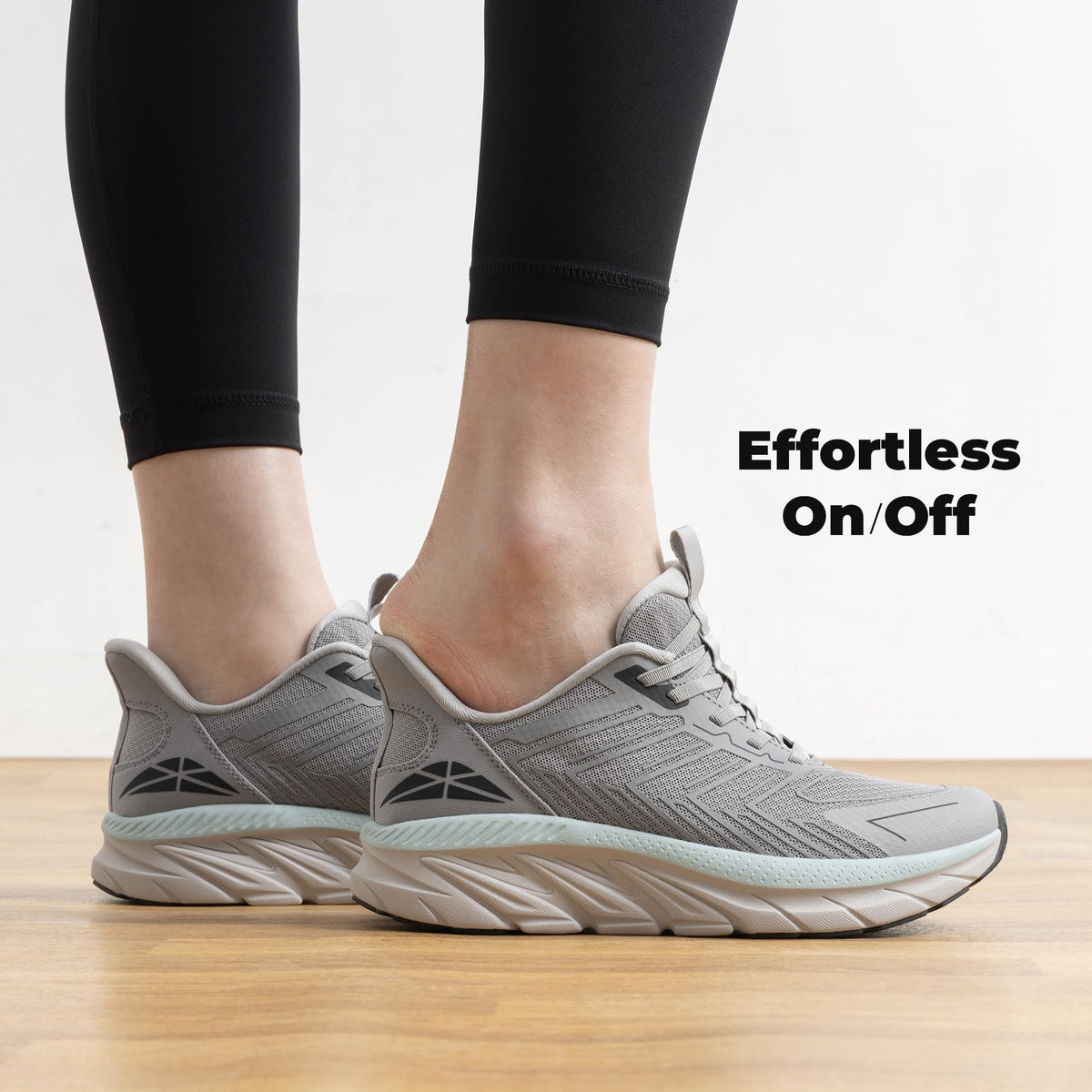 ALLSWIFIT Women's Slip On Walking Shoes Running Comfortable Tennis Breathable Non Slip Athletic Gym Workout Cross Training Fashion Sneakers,Size 9,Grey,SARR034W