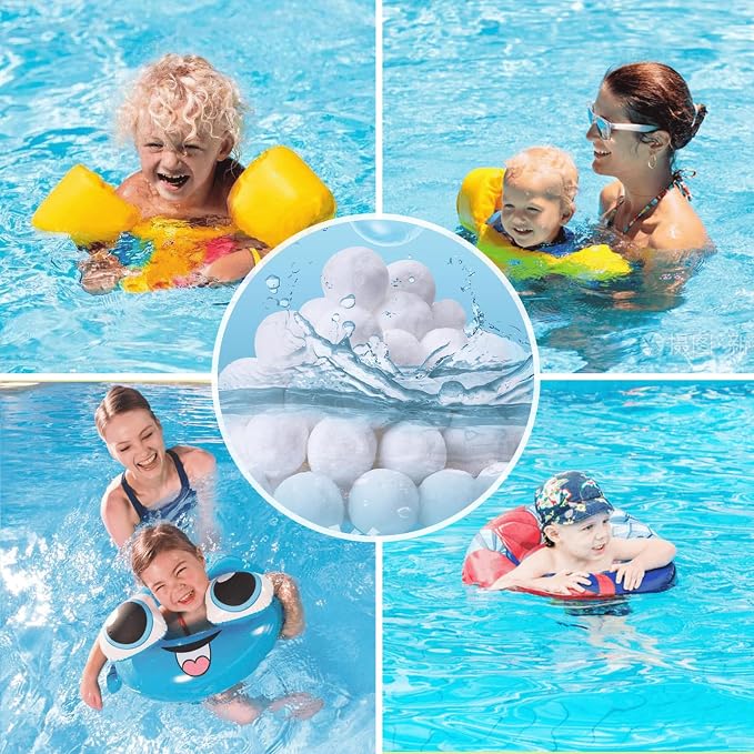 1.54 lbs Pool Filter Balls for Sand Filter, Eco-Friendly Reusable Pool Fiber