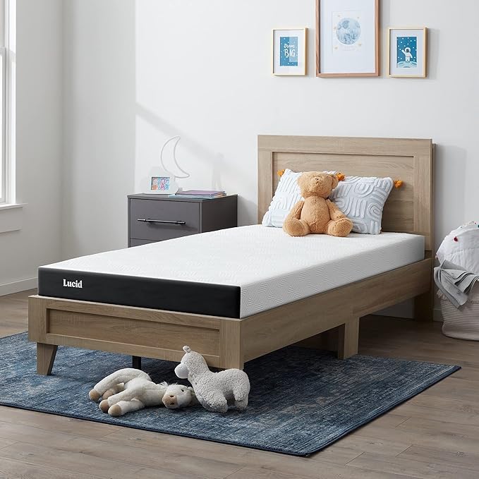 Lucid 5 Inch Gel Memory Foam Mattress - Firm Feel - Gel Infusion - Memory Foam Infused with Bamboo Charcoal - Breathable Cover - Queen