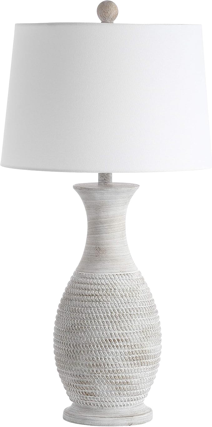 SAFAVIEH Lighting Collection Bentlee Rustic Grey 30-inch Bedroom Living Room Home Office Desk Nightstand Table Lamp Set of 2 (LED Bulbs Included)