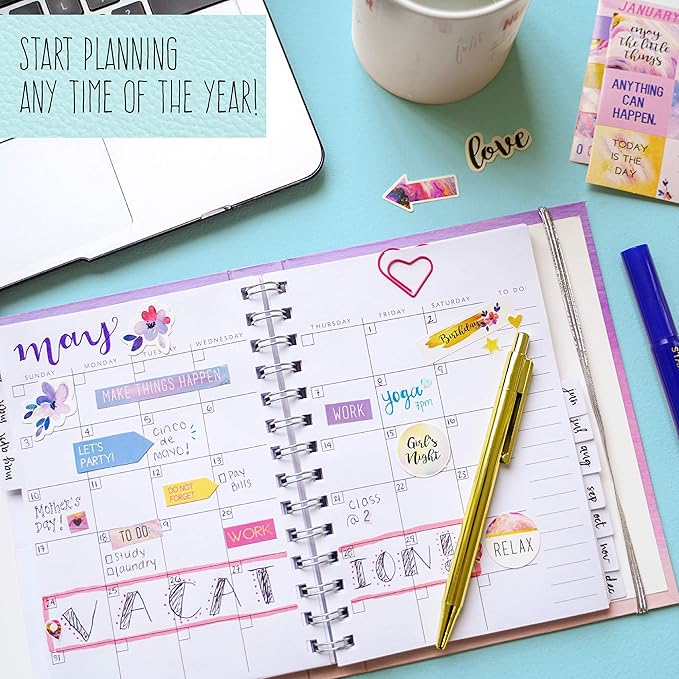 STMT Planner Set - Decorate The Ultimate DIY Daily Planner, Organizer, Diary, Journal, Agenda with Embellishments, Stickers, Paper Clips, Stamp Markers & Pens, Inspiring for Kids and Teen Girls