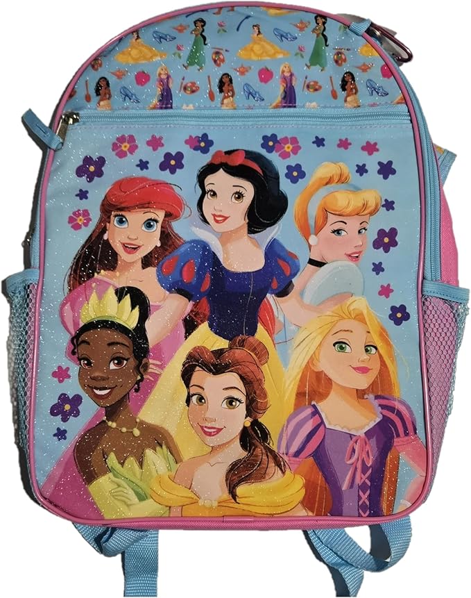 Disney Princess 16" Backpack 4pc Set with Lunch Kit, Key Chain & Carabiner