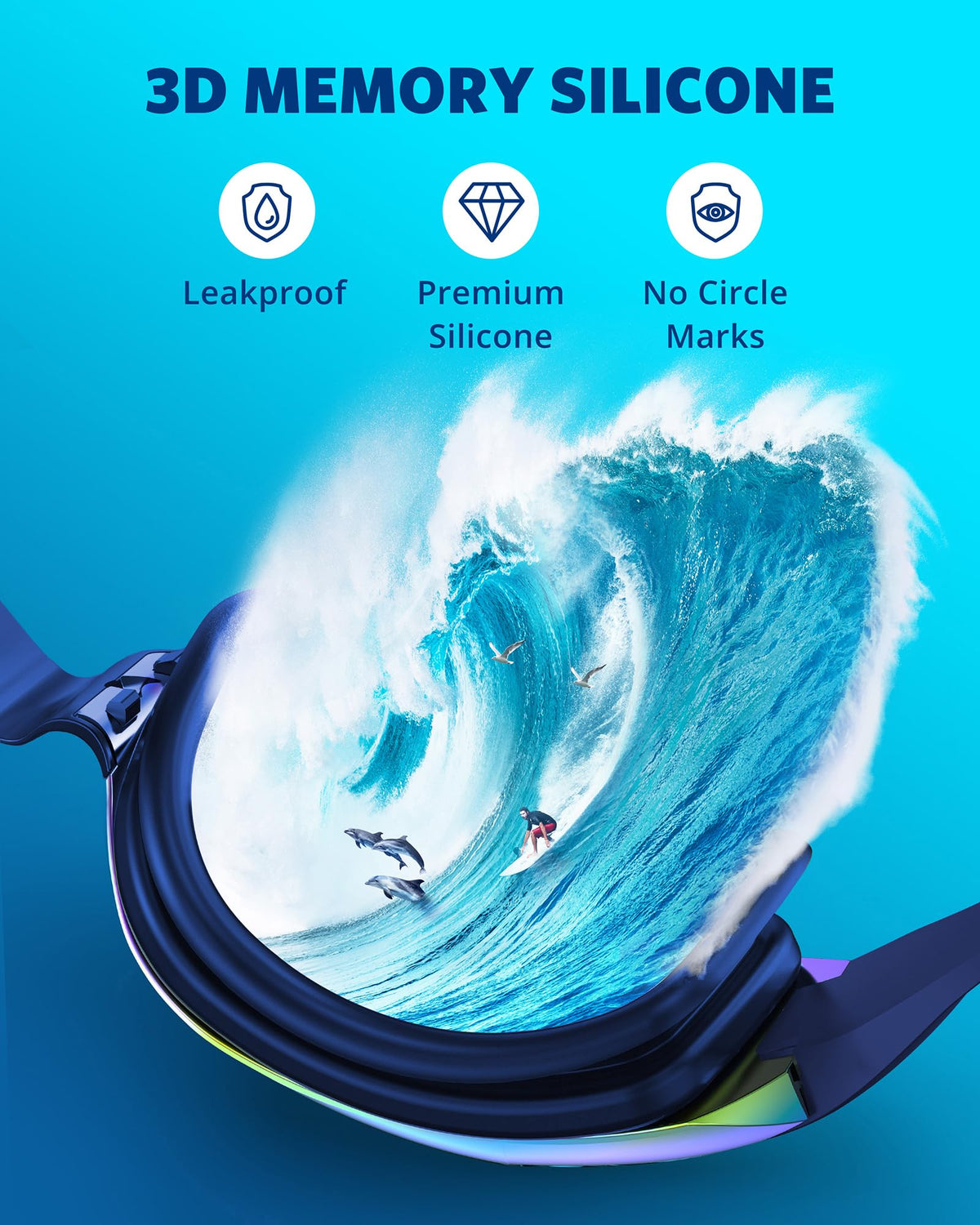 Aegend Swim Goggles 2 Pack for Adult Men Women No Leak with Storage Case