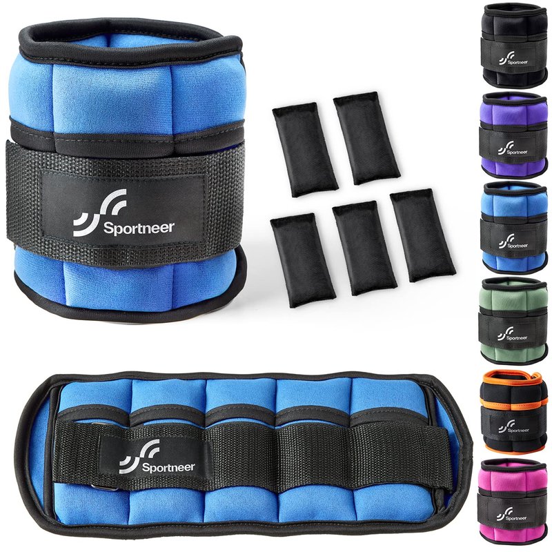Sportneer 6.5 lbs/Pair Adjustable Ankle Weights for Men and Women, Weighted Leg Strength Training for Yoga Walking Running Aerobics Gym Physical Therapy
