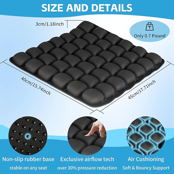 1pcs Travel Seat Cushion, Airplane Seat Cushion for Long Flight, Airplane Gadgets Inflatable Seat Cushions, 3D Inflatable Airbag PortableCushion With Air Pump,Ergonomic for Wheelchair Office Chair