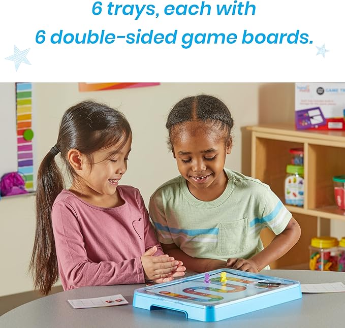 hand2mind Little Minds at Work Game Tray Set by Tara West, Includes Reading & Math Preschool Learning Activities, Science of Reading Manipulatives, Math Games for Kids, Teacher Supplies for Classroom