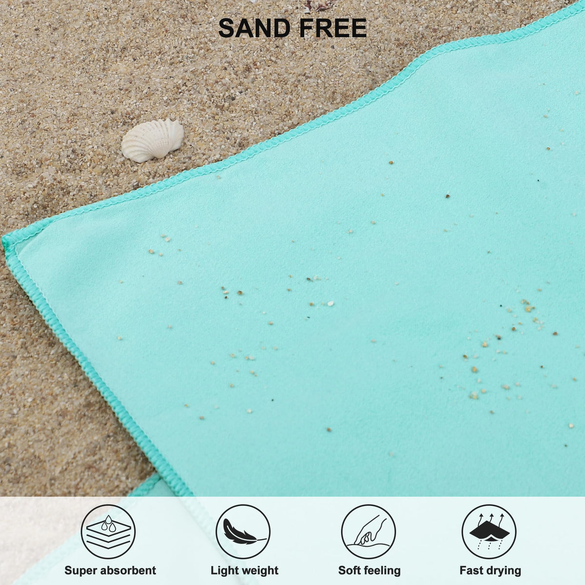 Rainleaf Microfiber Towel Perfect Travel & Gym & Camping Towel. Quick Dry - Super Absorbent - Ultra Compact - Lightweight. Suitable for Trip, Beach, Shower, Backpacking, Pool