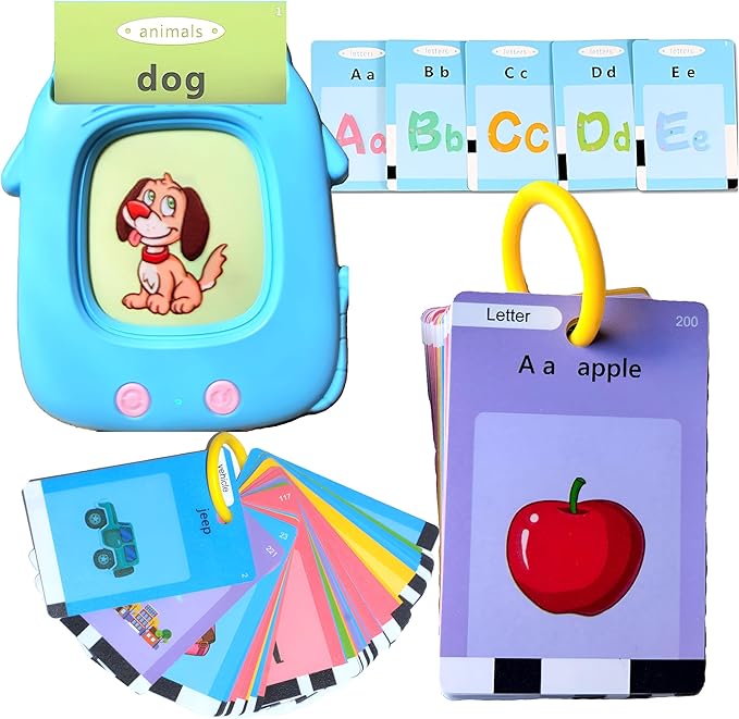 Talking Flash Cards, Preschool Learning Activities, Montessori Toys for 1+ Year Old, Educational Toys, Pocket Speech Therapy Materials with 274 Durable Plastic Words, Valentine Gifts for Boys & Girls