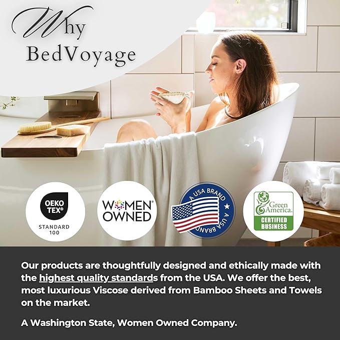 BedVoyage Luxury Bath Towel - Ultra Soft Plush Bathroom Towel - Highly Absorbent Viscose from Bamboo Bath Towels Ultra Soft - Spa Towels for Body - Stone