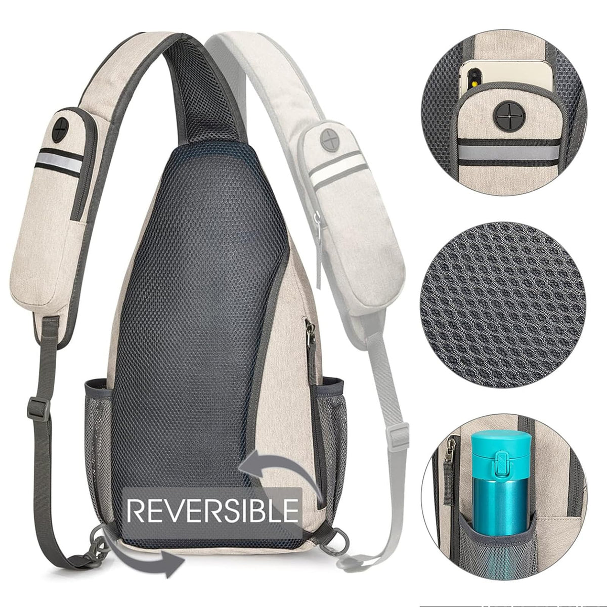 G4Free Sling Bag for Men Women, RFID Blocking Crossbody Bag, Daily, Travel