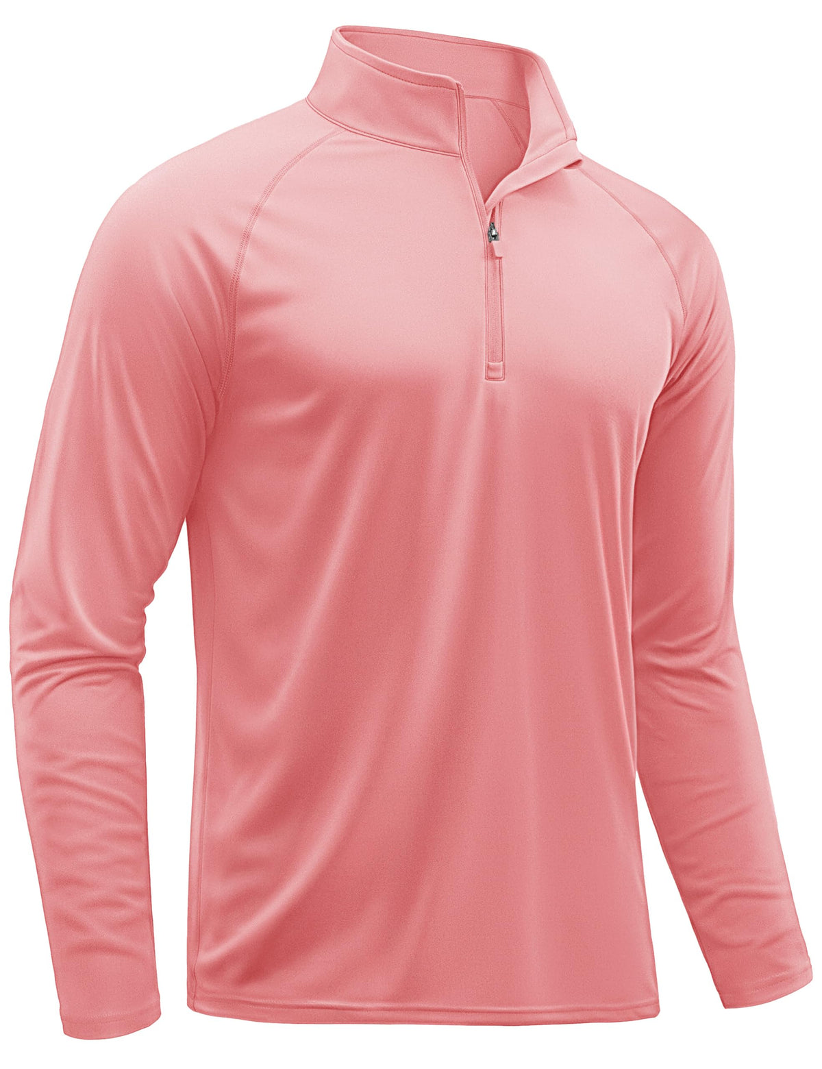 TACVASEN Mens UV Sun Protection Shirts Running Gym Athletic Long Sleeve Shirts for Swim Rash Guard Workout Dry Fit T-Shirts Grey Pink XXL