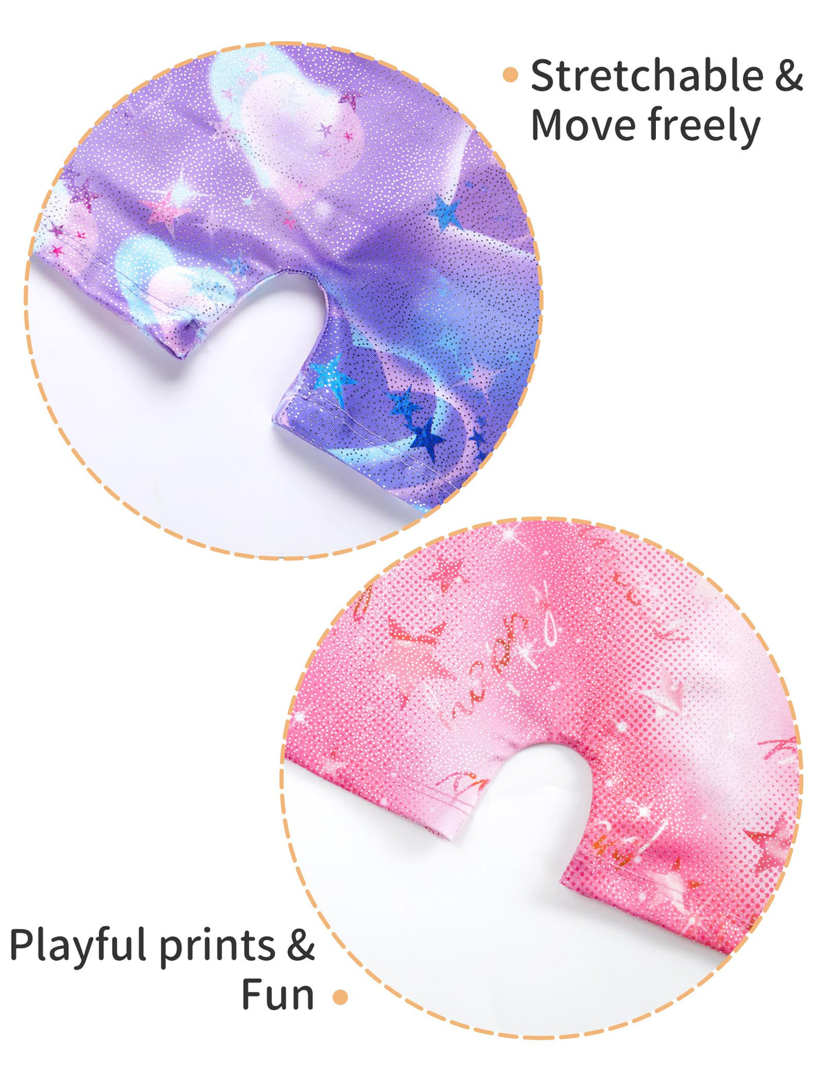 Nokecina Girls Gymnastics Leotards Size 7-8 Years Old 2 Packs Athletic Unitard Sparkly Workout Bodysuit with Shorts