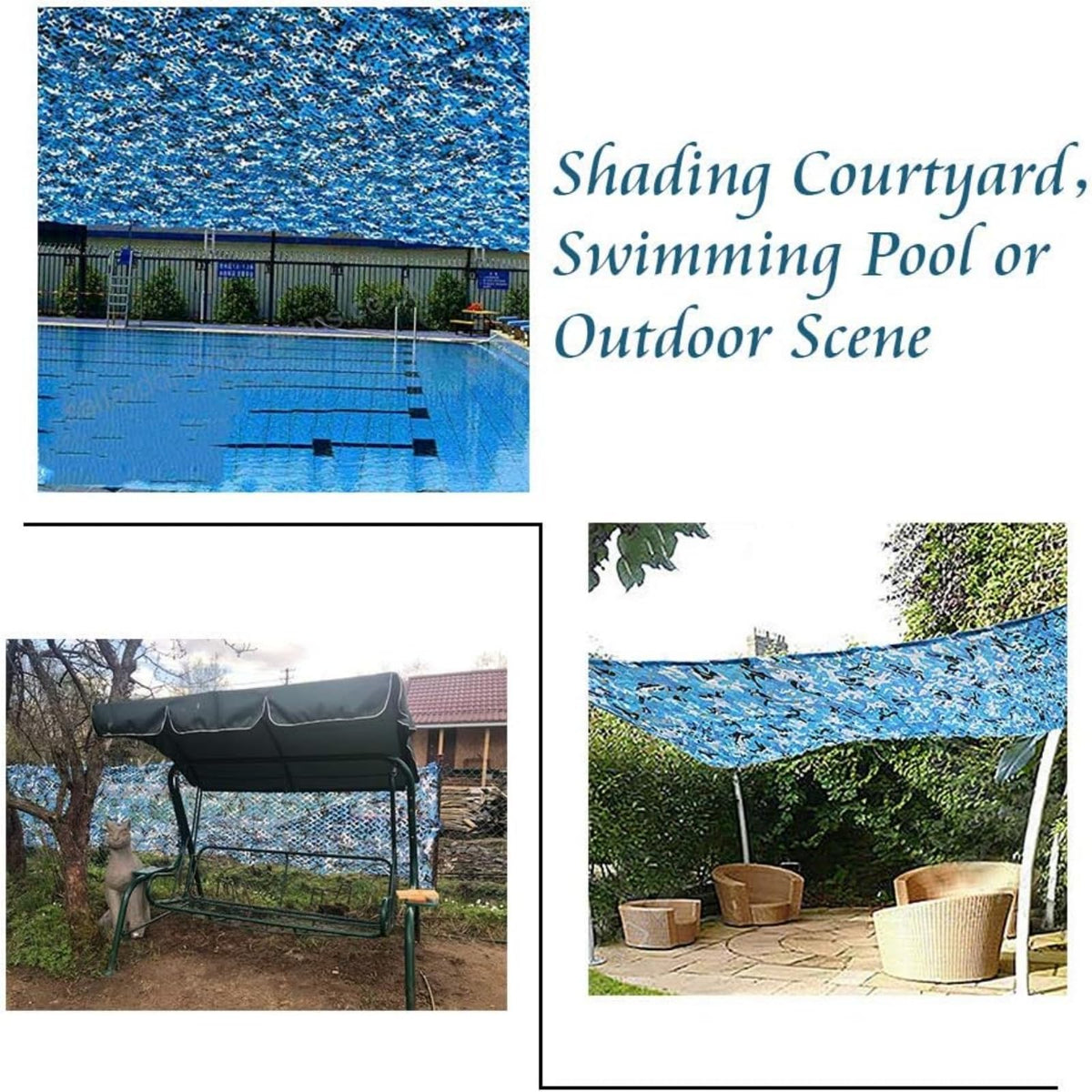 Yeacool Camo Netting Camouflage Net for Party Decoration Sunshade Camping Birthday Theme Boat Cover Beach Event(Ocean Camo, 9.8ftx9.8ft,3m*3m)