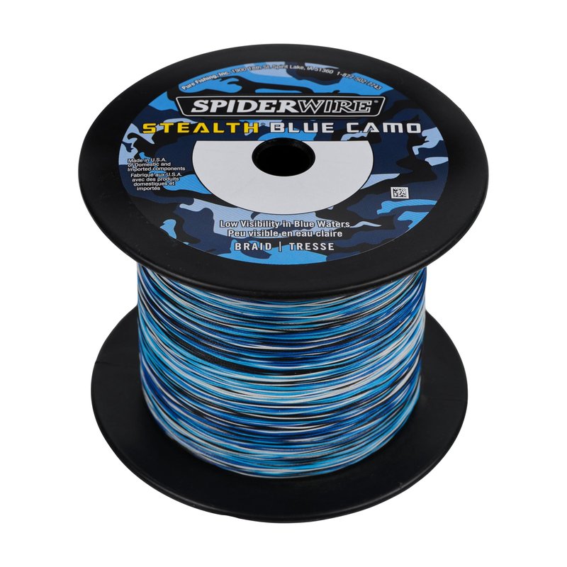 SpiderWire Stealth® Superline, Blue Camo, 100lb | 45.3kg, 1500yd | 1371m Braided Fishing Line, Suitable for Saltwater and Freshwater Environments