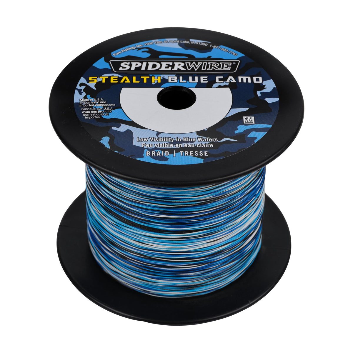 SpiderWire Stealth® Superline, Blue Camo, 15lb | 6.8kg, 3000yd | 2743m Braided Fishing Line, Suitable for Saltwater and Freshwater Environments