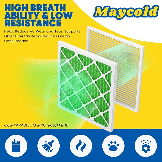 Maycold MERV 13 16x20x1 Air Filter, High-Efficiency Pleated AC & Furnace Filters