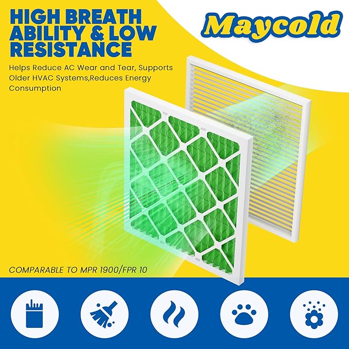 Maycold MERV 13 14x24x1 Air Filter, High-Efficiency Pleated AC & Furnace Filters