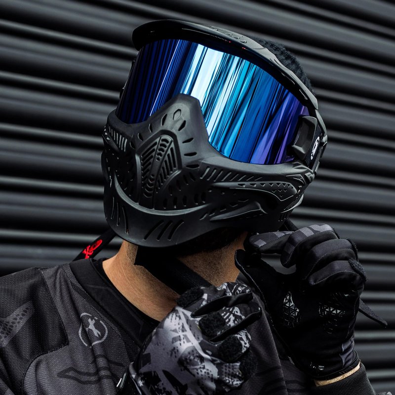 HK Army HSTL Goggle Paintball Airsoft Mask with Anti Fog Thermal Lens (Black/Ice Lens)
