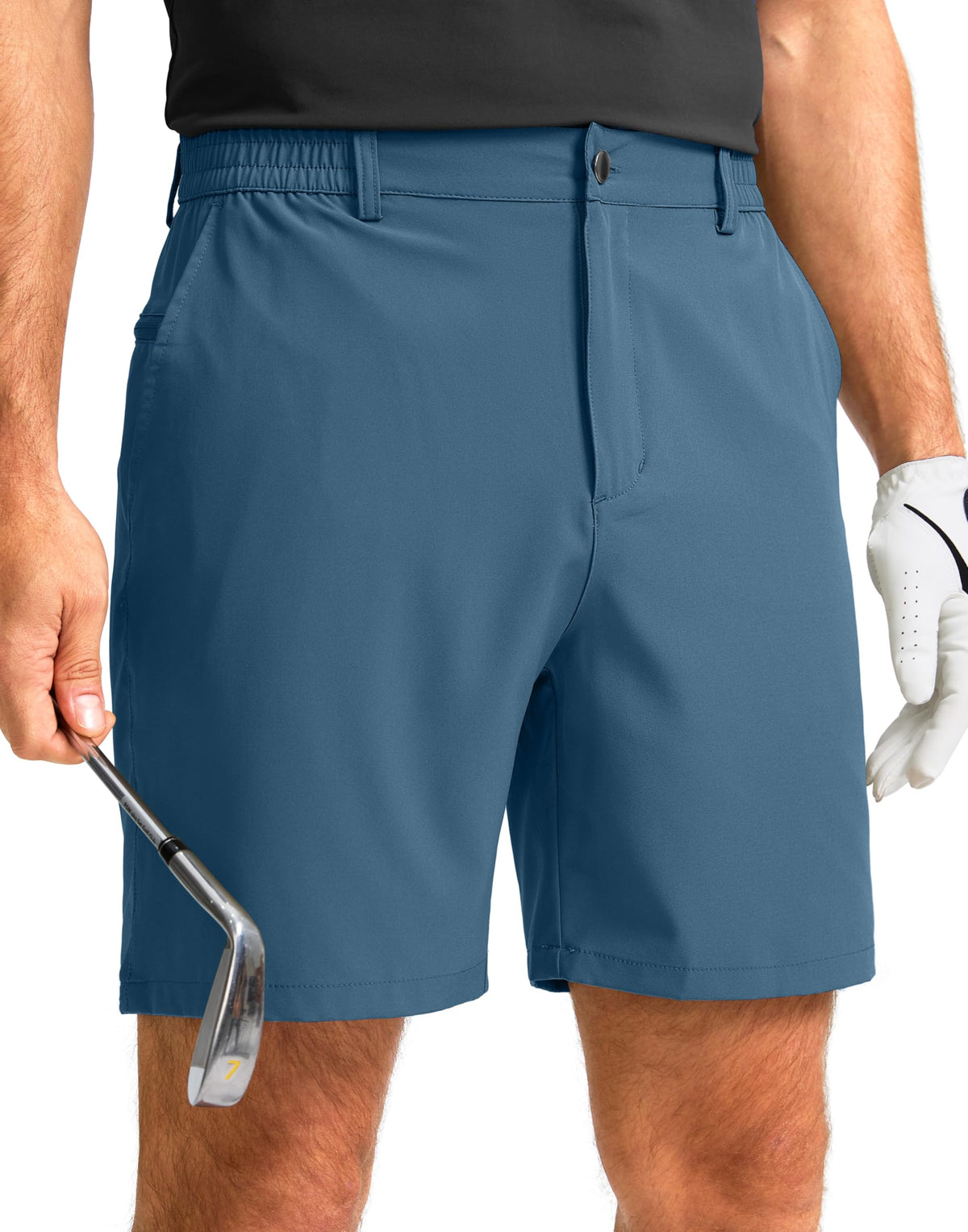 G Gradual Men's Casual Shorts 7" Lightweight Golf Shorts for Men Stretch with 3 Pockets Quick Dry Breathable Work Shorts Dusty Blue