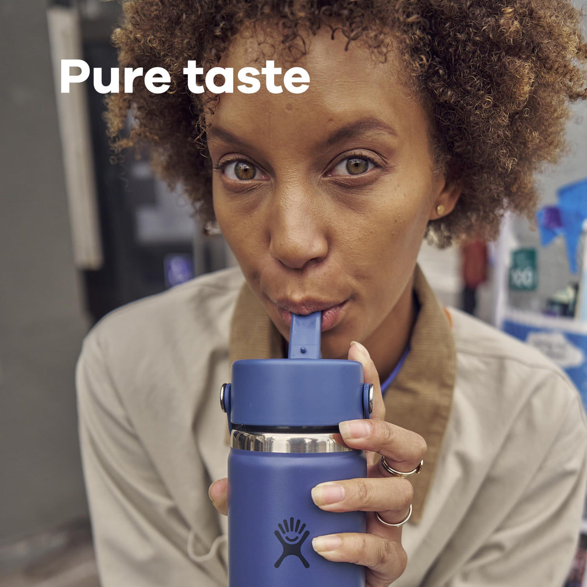 Hydro Flask Water Bottle - Insulated Stainless Steel - Wide Straw Lid, Non Spill, Leakproof in 64 Oz Tonal White