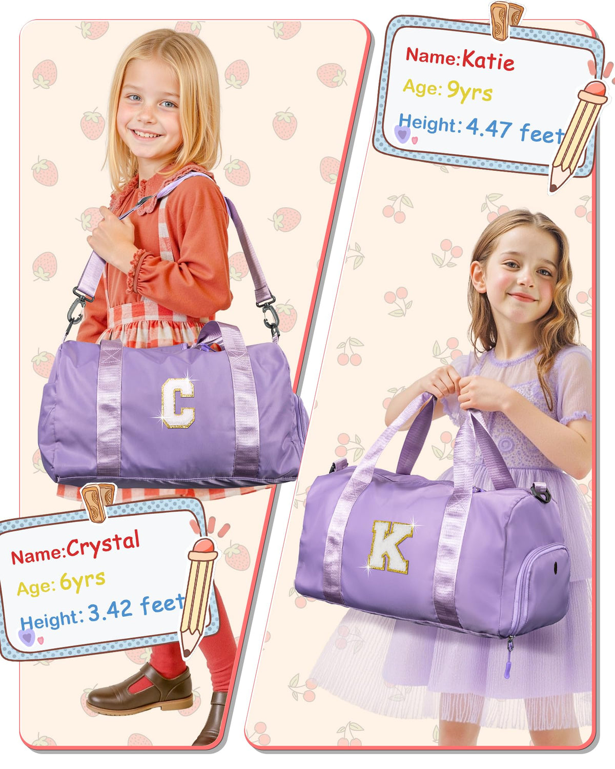 Vogewood Gifts for 4 5 6 7 8 9 10 11 Year Old Girls-Girl Gym Weekender Bag