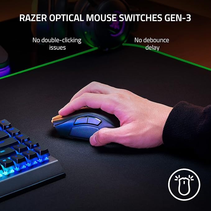 Razer Naga V2 Pro Wireless MMO Gaming Mouse: 19+1 Programmable Buttons w/Swappable Side Plates - HyperScroll Pro Wheel - Focus 30K Optical Sensor - Mouse Switches Gen-3-300 Hr Battery